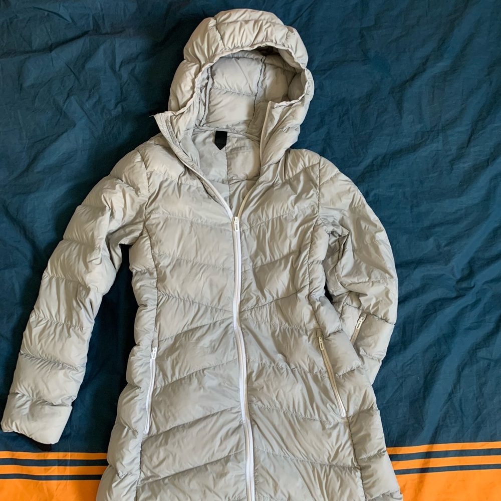Adidas Light Grey Long Parka SZ s